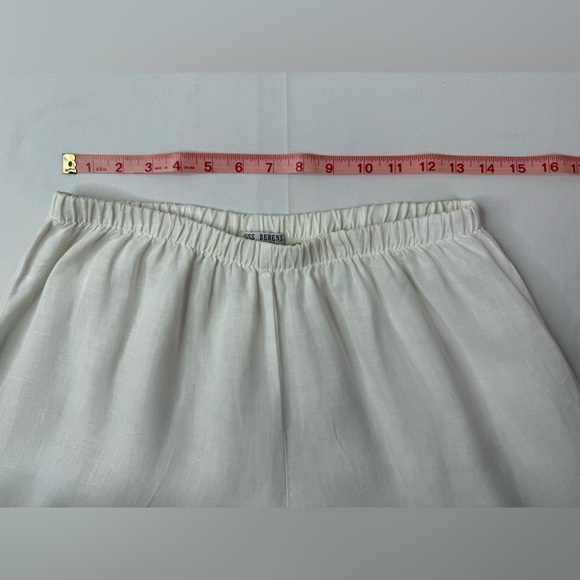 Russ Berens White Linen Capri Pants Elastic Waistband Size Medium - Picture 6 of 8